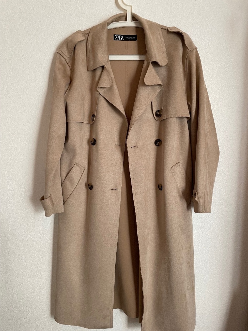 Zara faux suede coat size S